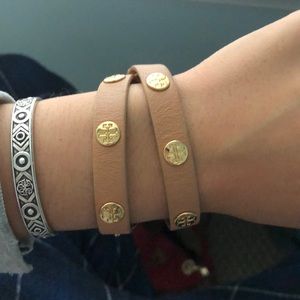 tory burch leather wrap around bracelet